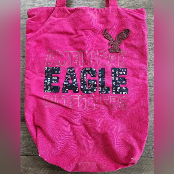 American Eagle Canvas Tote Bag - Dark Berry - Picture 2 of 7